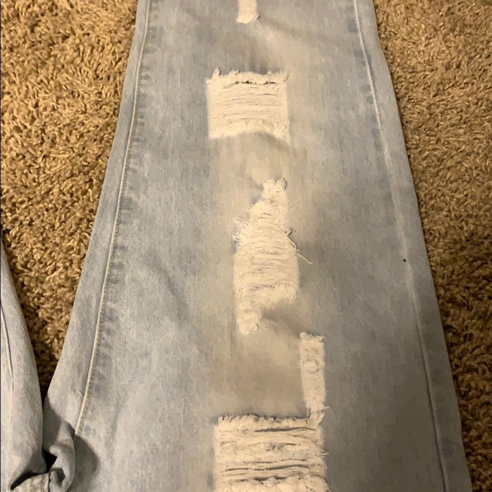 Light Blue Ripped Jeans - Size 32 - Picture 2 of 2
